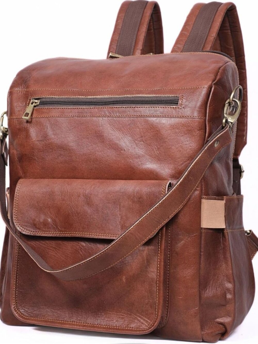 Stylish Genuine Leather Laptop Backpack Purse for Women - 15.6" Compartment